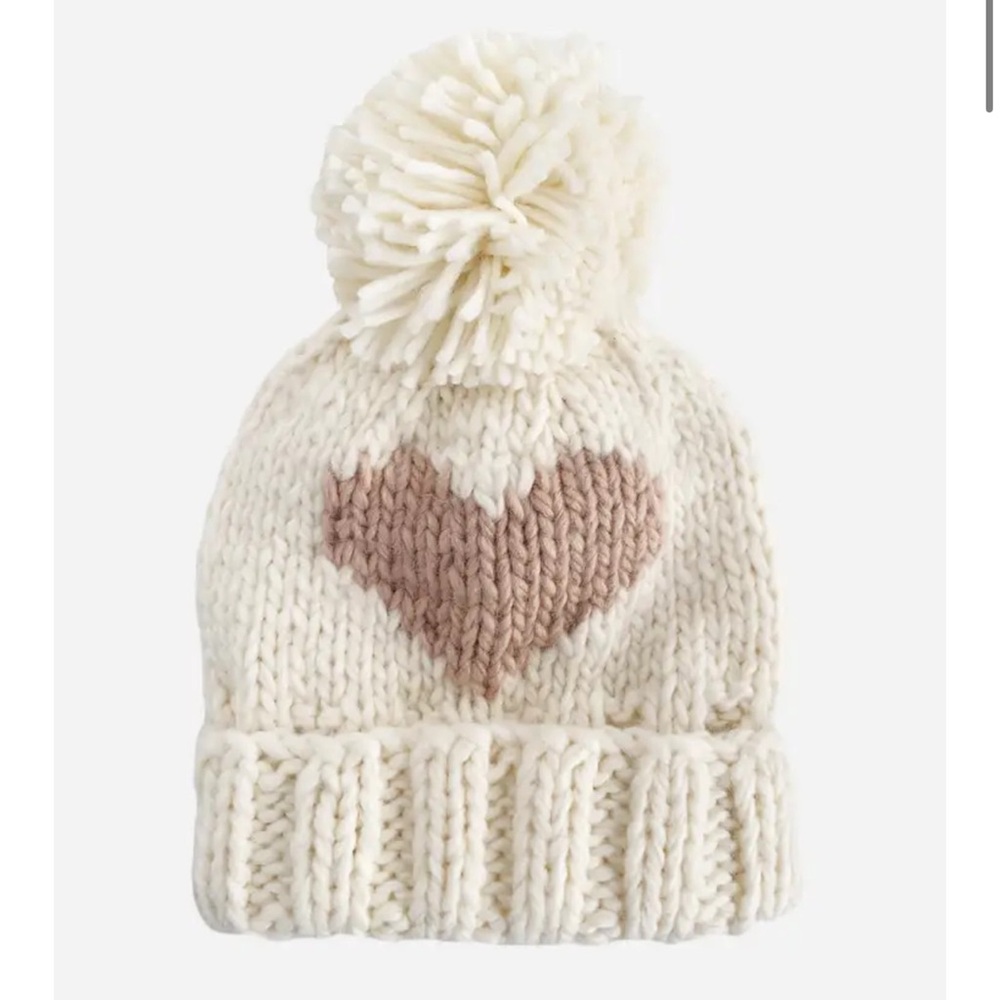 The Blueberry Hill Heart Beanie Hat in Blush